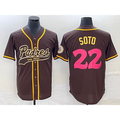 San Diego Padres #22 Juan Soto Brown Puhics NEW 2023 City Connect Cool Base Stitched Jersey