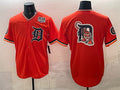 Detroit Tigers Team Big Logo Orange Puhics 2026 Alternate USA 250' Patch Vapor Premier Limited Stitched Jersey