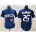 Detroit Tigers #25 Matt Manning Number 2024 Navy Puhics City Connect Cool Base Limited Stitched Jersey