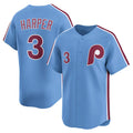 Philadelphia Phillies #3 Bryce Harper Light Blue Puhics Alternate Limited Player Jersey