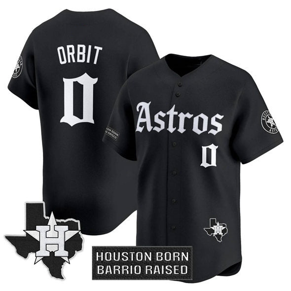 Houston Astros #0 Orbit Black Puhics 'Gothic Edition' Vapor Limited Stitched Jersey