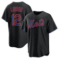 New York Mets #12 Francisco Lindor Black Puhics Alternate Replica Jersey