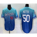 Los Angeles Dodgers #50 Mookie Betts Blue Puhics 2025 City Connect Limited Stitched Jersey