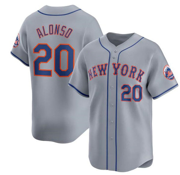 New York Mets #20 Pete Alonso 2024 Gray Puhics Away Limited Stitched Jersey
