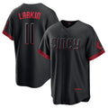 Cincinnati Reds #11 Barry Larkin Black Puhics City Connect Replica Player Jersey