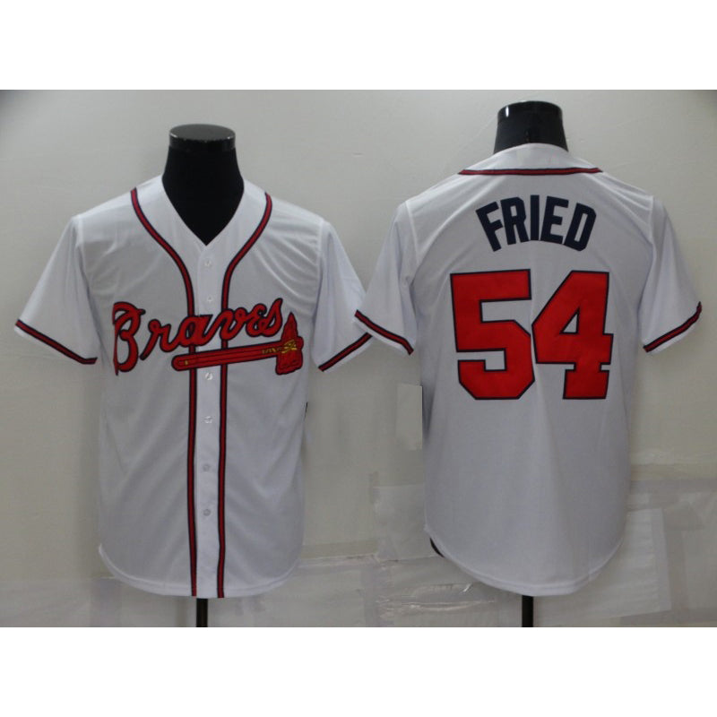 Atlanta Braves #54 Max Fried White Puhics Stitched Cool Base Jersey