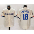 Los Angeles Dodgers #18 Yoshinobu Yamamoto Cream Puhics 2024 City Connect Limited Stitched Jersey