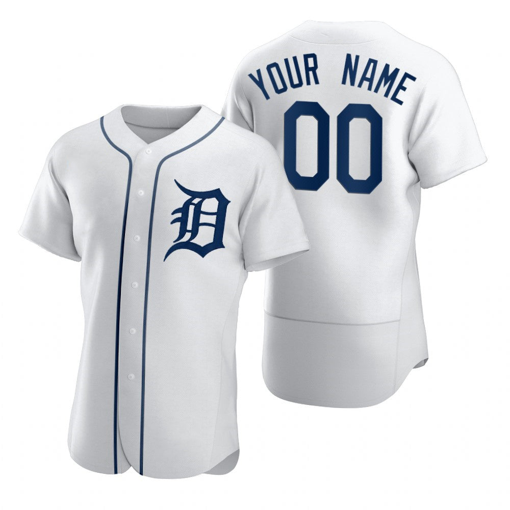 Custom Detroit Tigers White Puhics 2020 Stitched Flex Base Jersey