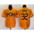Pittsburgh Pirates #32 Henry Davis Number Yellow Puhics 2023 City Connect Stitched Jersey 2