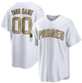 Custom San Diego Padres Active Player White Puhics 2022 All-Star Cool Base Stitched Jersey