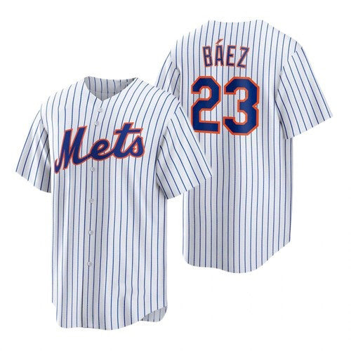 New York Mets #23 Javier Baez White Puhics Replica Home Jersey
