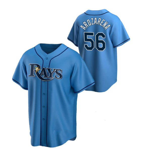 Tampa Bay Rays #56 Randy Arozarena Blue Puhics Cool Base Stitched Jersey