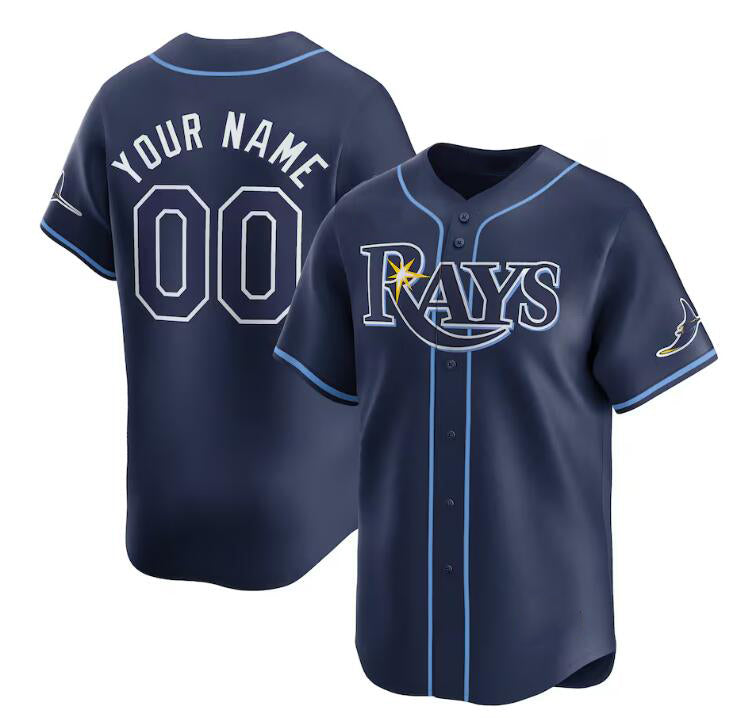 Custom Tampa Bay Rays Active Player Navy Puhics Away Limited Stitched Jersey