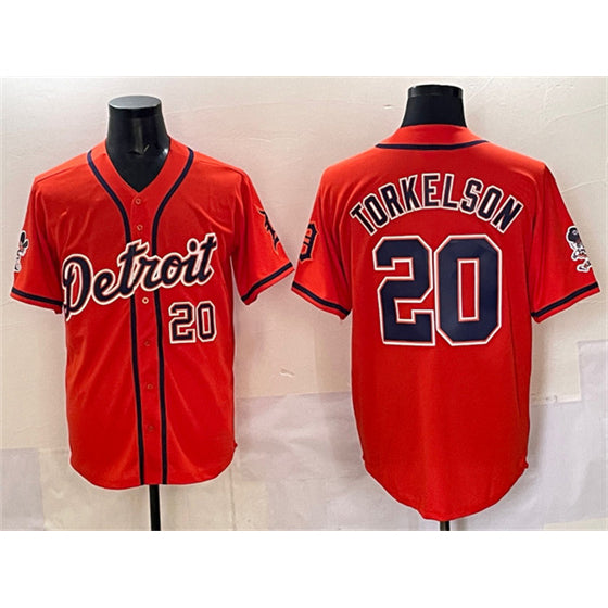 Detroit Tigers #20 Spencer Torkelson Orange Puhics With Patch Vapor Premier Limited Stitched Jersey