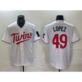 Minnesota Twins #49 Pablo Lopez White Puhics Stitched Cool Base Jersey