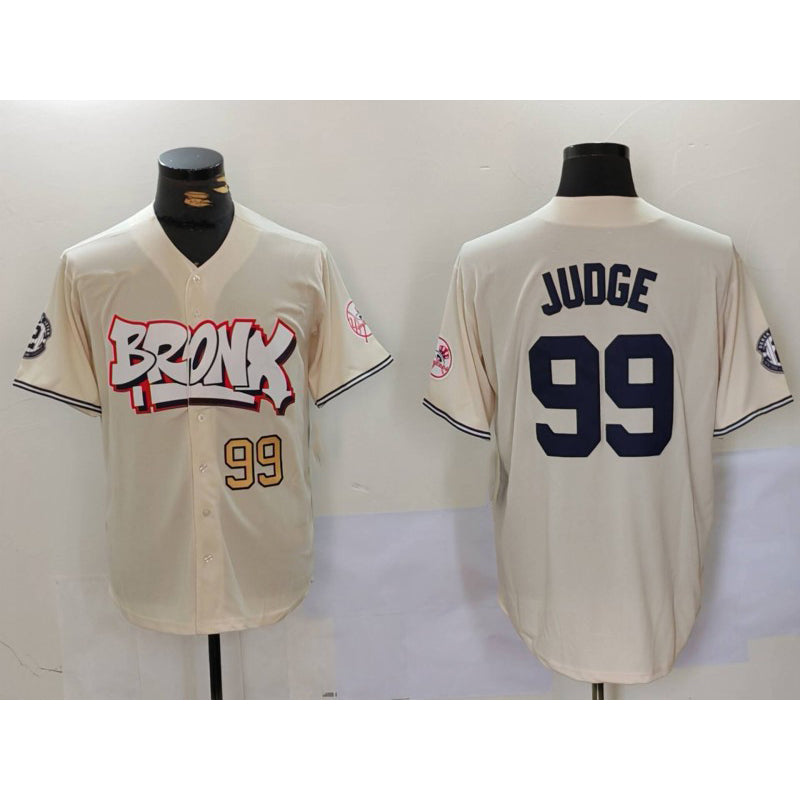 New York Yankees #99 Aaron Judge Cream Puhics Limited Stitched Jerseys