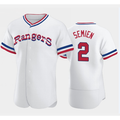 Texas Rangers #2 Marcus Semien White Puhics Throwback Stitched Flex Base Jersey