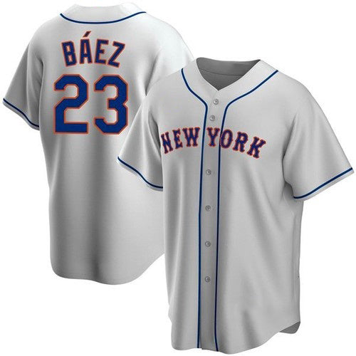 New York Mets #23 Javier Baez Gray Puhics Replica Jersey