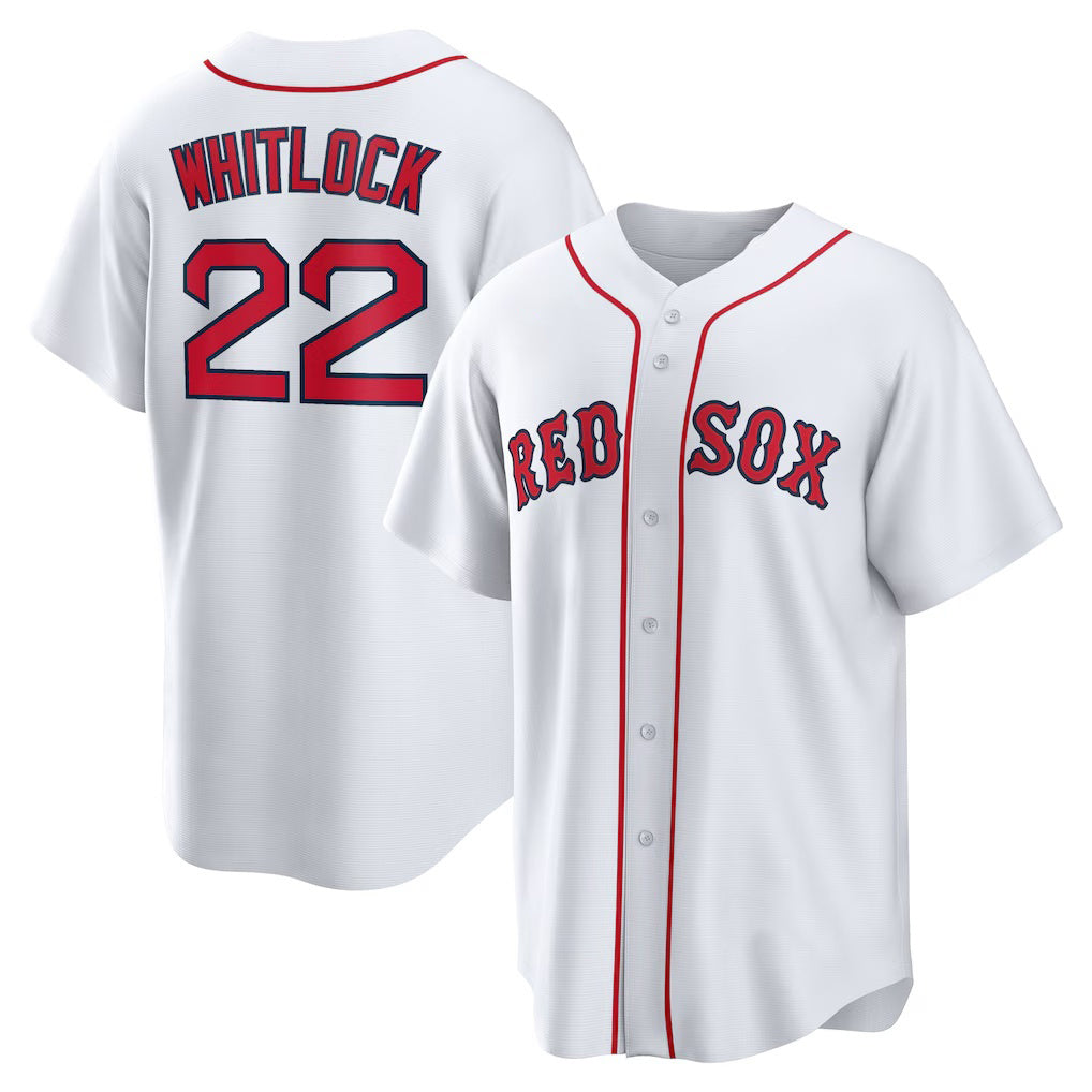 Boston Red Sox #22 Garrett Whitlock White Puhics Home Replica Jersey