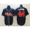 Atlanta Braves #44 Hank Aaron Navy Blue Puhics Stitched Cool Base Jersey