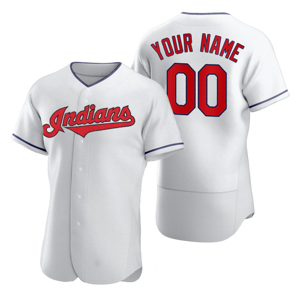 Custom Cleveland Indians White Puhics 2020 Stitched Flex Base Jersey