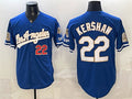 Los Angeles Dodgers #22 Clayton Kershaw Royal Puhics 2026 Gold Collection 9x & B2B Champs Patch Stitched Jersey