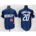 Detroit Tigers #20 Spencer Torkelson Number 2024 Navy Puhics City Connect Cool Base Limited Stitched Jersey