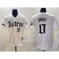 Houston Astros #0 Orbit White Puhics Gothic 'Houston Born Barrio Raised' Limited Stitched Jersey