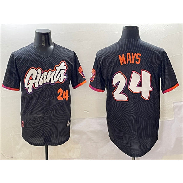 San Francisco Giants #24 Willie Mays Anthracite Puhics 2025 City Connect Limited Stitched Jersey
