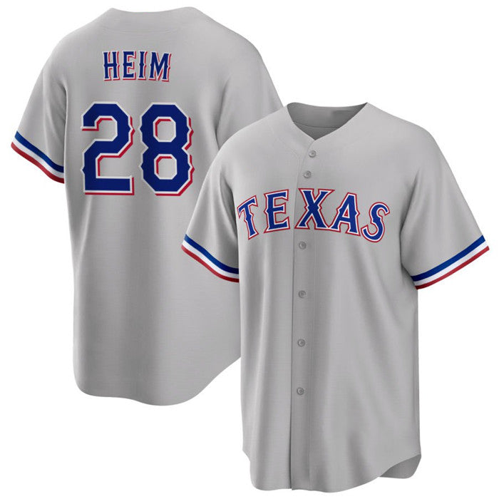 Texas Rangers #28 Jonah Heim Gray Puhics Cool Base Stitched Jersey