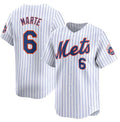 New York Mets #6 Starling Marte White Puhics 2024 Home Limited Stitched Jersey