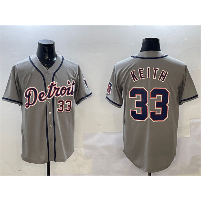 Detroit Tigers #33 Colt Keith Gray Puhics Cool Base Stitched Jersey