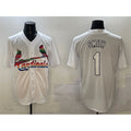 St. Louis Cardinals #1 Ozzie Smith White Puhics Cool Base Stitched Jersey