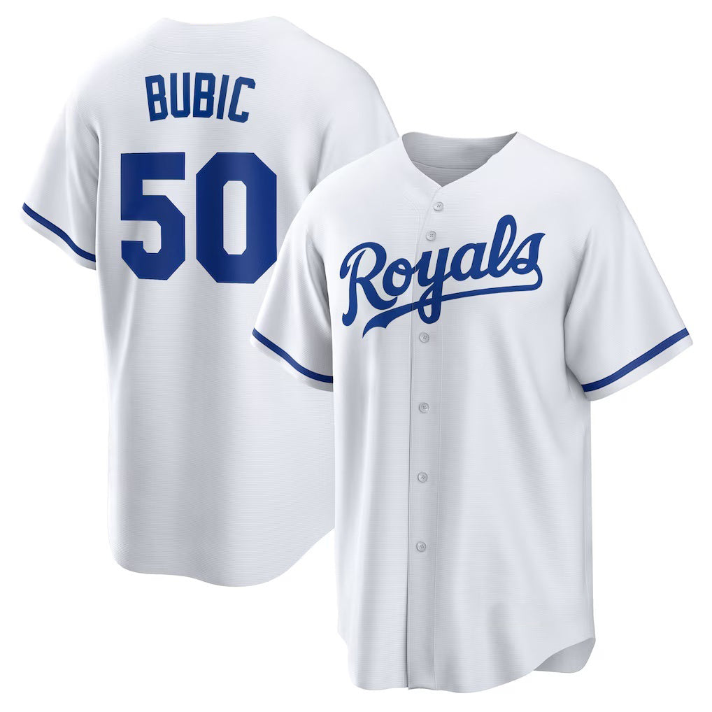 Kansas City Royals #50 Kris Bubic Puhics White Home Replica Jersey