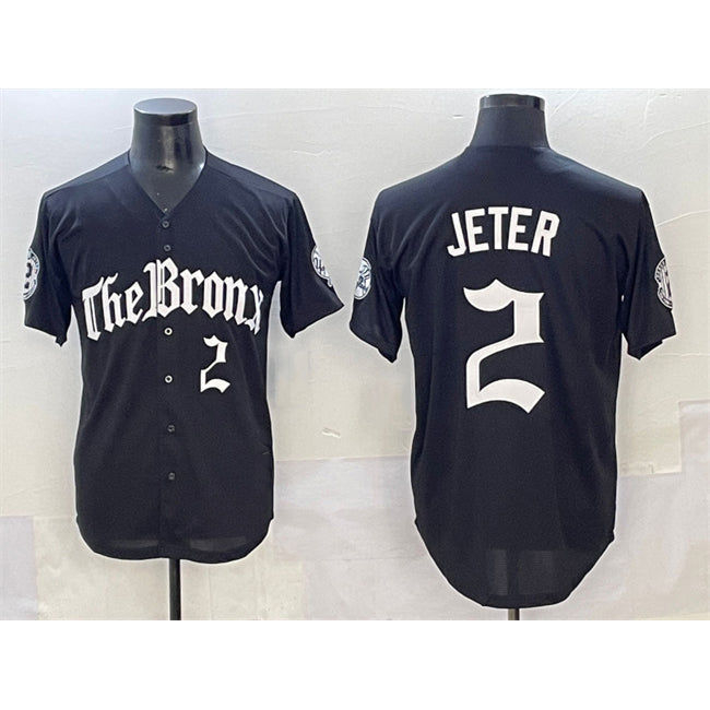 New York Yankees #2 Derek Jeter Black Puhics 'Gothic Legacy Edition' Vapor Premier Limited Stitched Jersey