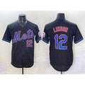 New York Mets #12 Francisco Lindor Black Puhics Alternate Limited Stitched Jersey