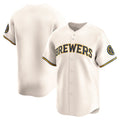 Milwaukee Brewers Cream Puhics Home Limited Jersey