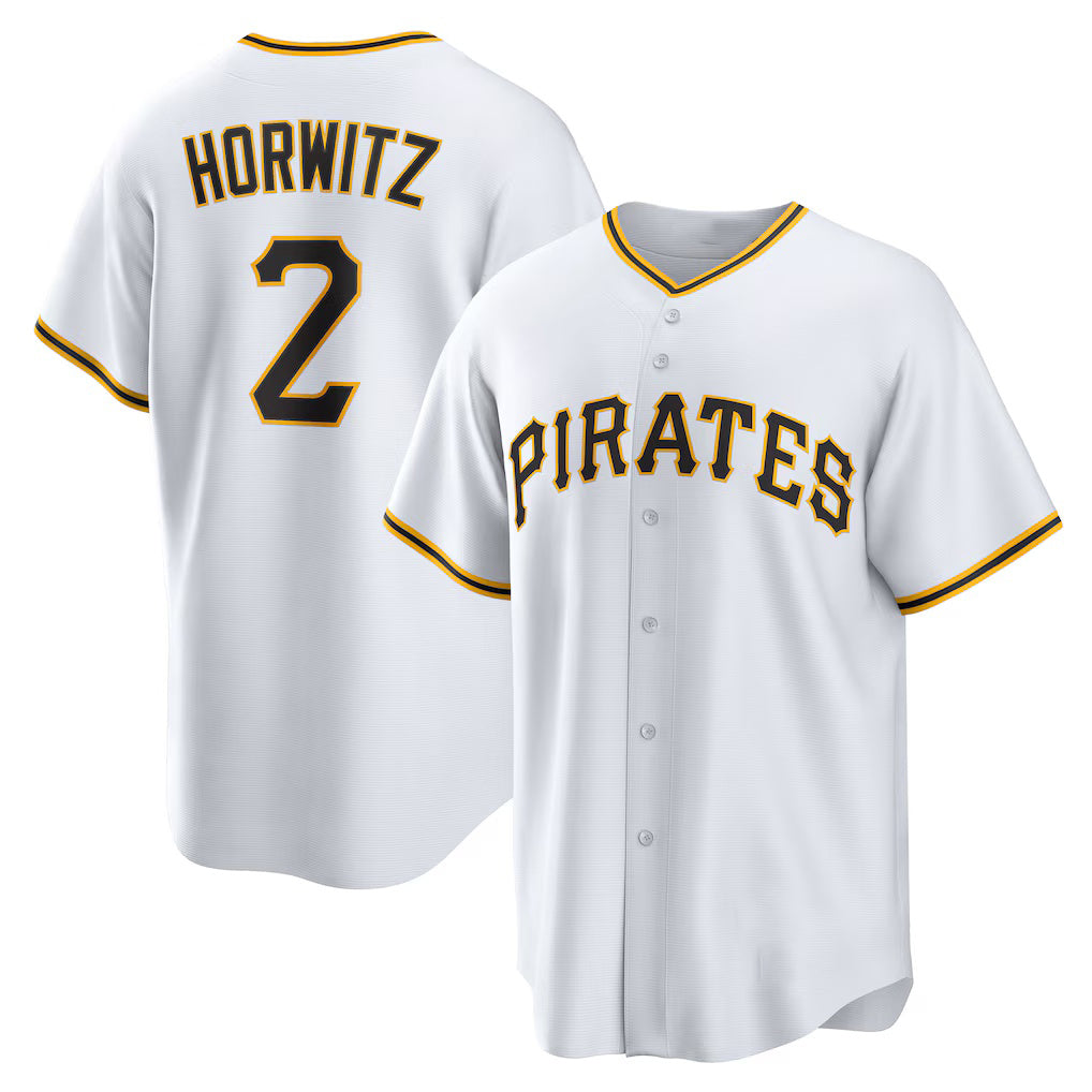 Pittsburgh Pirates #2 Spencer Horwitz White Puhics Home Replica Jersey