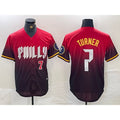 Philadelphia Phillies #7 Trea Turner Red Puhics 2024 City Player Number Cool Base Jerseys