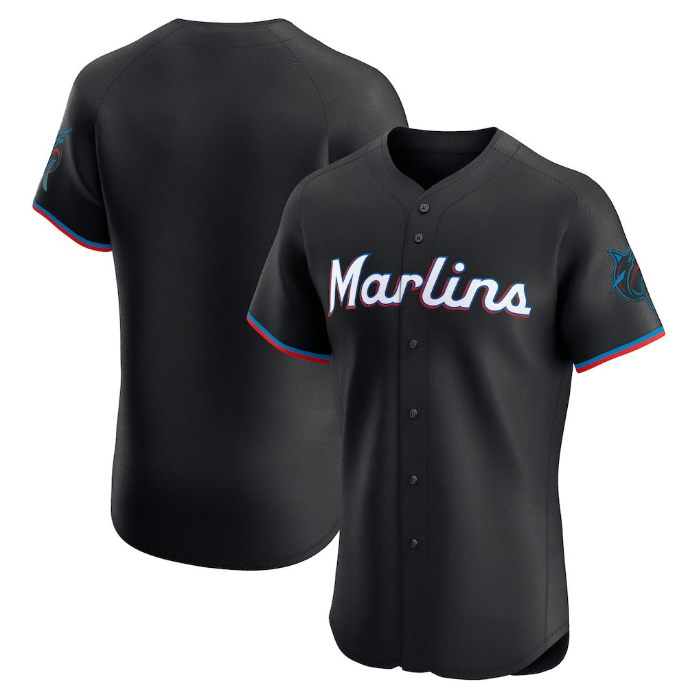 Miami Marlins Black Puhics Alternate Vapor Premier Elite Patch Jersey