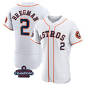 Houston Astros #2 Alex Bregman White Puhics 2022 World Series Champions Flex Base Stitched Jersey