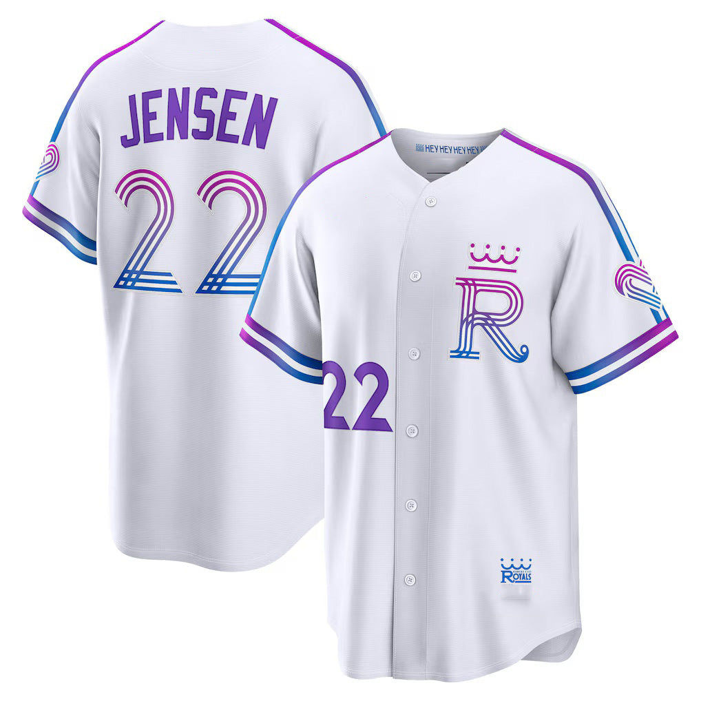 Kansas City Royals #22 Carter Jensen White Puhics 2026 City Connect Stadium Jersey
