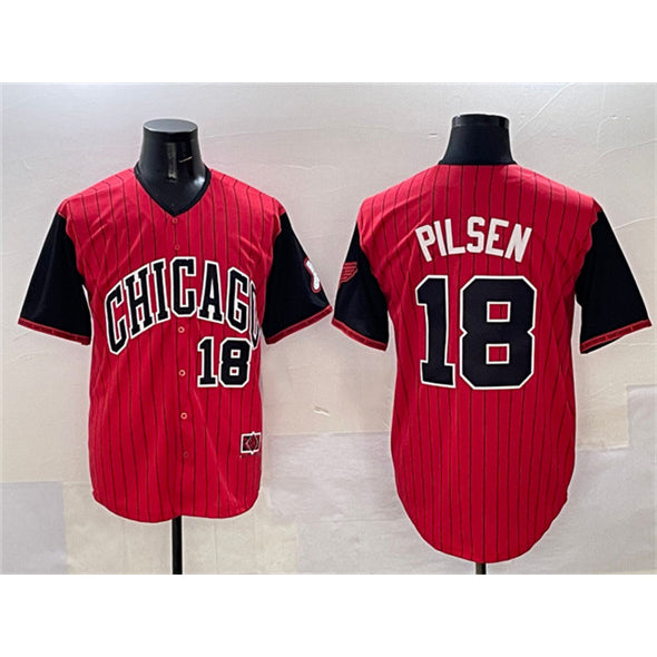 Chicago White Sox #18 Pilsen Red Black Puhics 2025 City Connect Limited Stitched Jersey