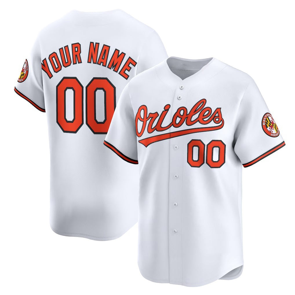 Custom Baltimore Orioles White Puhics Home Limited Jersey