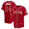 Texas Rangers #24 Brandon Nimmo Red Puhics 2026 City Connect Stadium Jersey