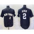 New York Yankees #2 Derek Jeter Black Puhics Limited Stitched Jersey