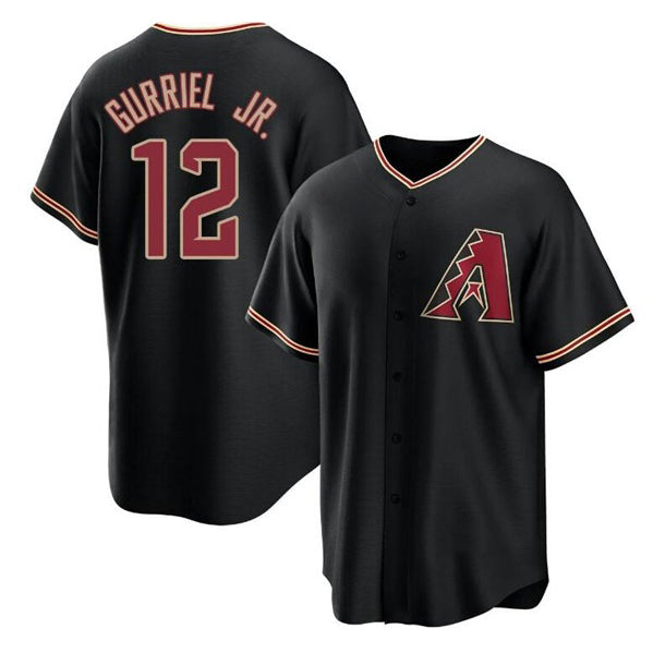 Arizona Diamondbacks #12 Lourdes Gurriel Jr. Black Puhics Cool Base Stitched Jersey