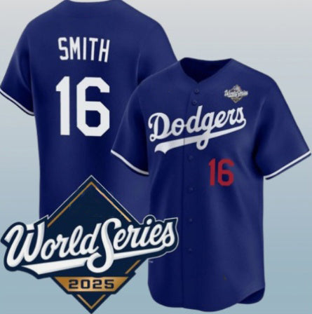 Los Angeles Dodgers #16 Will Smith Royal Puhics 2025 World Series Limited Stitched Jersey
