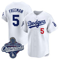 Los Angeles Dodgers #5 Freddie Freeman White Puhics 2025 Champions Stitched Jersey