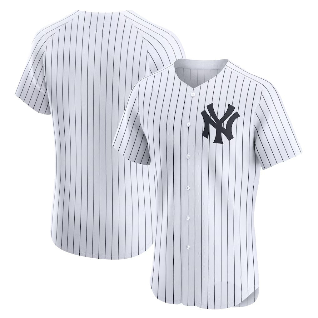 New York Yankees White Puhics Home Elite Jersey